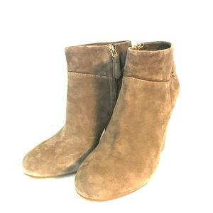 Tory Burch Gray Suede Booties